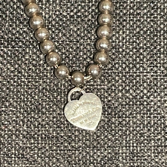 Tiffany Blue Heart Tag Silver Bead Bracelet - Picture 8 of 12